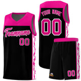 Custom Black Side Pattern Sports Uniform Basketball Jersey