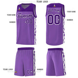 Custom Purple Side Pattern Sports Uniform Basketball Jersey