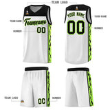 Custom White Side Pattern Sports Uniform Basketball Jersey