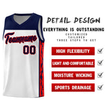 Custom White Side Pattern Sports Uniform Basketball Jersey