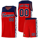 Custom Red Side Pattern Sports Uniform Basketball Jersey