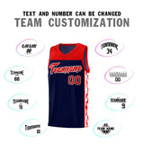 Custom Navy Side Pattern Sports Uniform Basketball Jersey