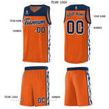 Custom Orange Side Pattern Sports Uniform Basketball Jersey
