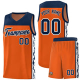 Custom Orange Side Pattern Sports Uniform Basketball Jersey