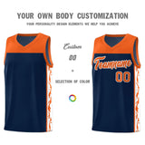 Custom Navy Side Pattern Sports Uniform Basketball Jersey