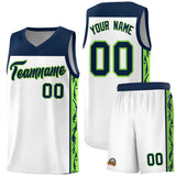 Custom White Side Pattern Sports Uniform Basketball Jersey