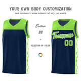 Custom Navy Side Pattern Sports Uniform Basketball Jersey