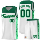 Custom White Side Pattern Sports Uniform Basketball Jersey
