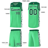 Custom Bright Green Side Pattern Sports Uniform Basketball Jersey