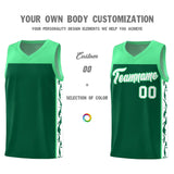 Custom Kelly Green Side Pattern Sports Uniform Basketball Jersey