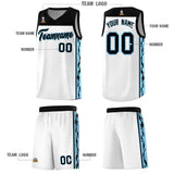 Custom White Side Pattern Sports Uniform Basketball Jersey