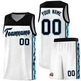 Custom White Side Pattern Sports Uniform Basketball Jersey