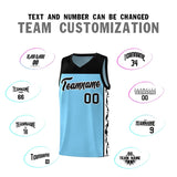 Custom Light Blue Side Pattern Sports Uniform Basketball Jersey