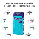Custom Sky Blue Side Pattern Sports Uniform Basketball Jersey