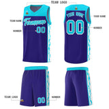 Custom Royal Side Pattern Sports Uniform Basketball Jersey