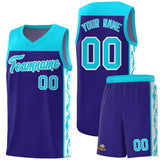 Custom Royal Side Pattern Sports Uniform Basketball Jersey