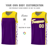 Custom Purple Side Pattern Sports Uniform Basketball Jersey
