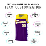Custom Purple Side Pattern Sports Uniform Basketball Jersey