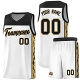 Custom White Side Pattern Sports Uniform Basketball Jersey