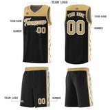 Custom Black Side Pattern Sports Uniform Basketball Jersey
