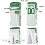 Custom White Side Pattern Sports Uniform Basketball Jersey