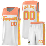 Custom White Side Pattern Sports Uniform Basketball Jersey