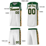 Custom White Side Pattern Sports Uniform Basketball Jersey