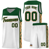 Custom White Side Pattern Sports Uniform Basketball Jersey