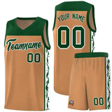Custom Light Brown Side Pattern Sports Uniform Basketball Jersey