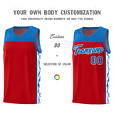 Custom Red Side Pattern Sports Uniform Basketball Jersey