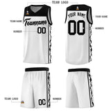 Custom White Side Pattern Sports Uniform Basketball Jersey