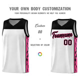 Custom White Side Pattern Sports Uniform Basketball Jersey