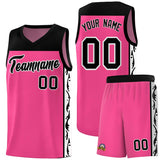 Custom Pink Side Pattern Sports Uniform Basketball Jersey