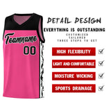 Custom Pink Side Pattern Sports Uniform Basketball Jersey