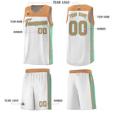 Custom White Side Pattern Sports Uniform Basketball Jersey