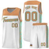 Custom White Side Pattern Sports Uniform Basketball Jersey