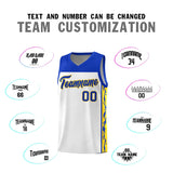 Custom White Side Pattern Sports Uniform Basketball Jersey