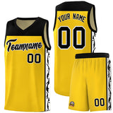 Custom Gold Side Pattern Sports Uniform Basketball Jersey