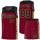 Custom Crimson Side Pattern Sports Uniform Basketball Jersey
