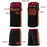 Custom Black Side Pattern Sports Uniform Basketball Jersey