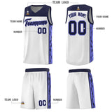 Custom White Side Pattern Sports Uniform Basketball Jersey