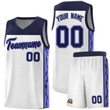 Custom White Side Pattern Sports Uniform Basketball Jersey