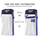Custom White Side Pattern Sports Uniform Basketball Jersey