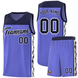 Custom Purple Side Pattern Sports Uniform Basketball Jersey