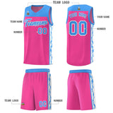 Custom Pink Side Pattern Sports Uniform Basketball Jersey
