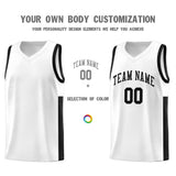 Custom Side Two-Tone Classic Fashion Sports Uniform Basketball Jersey Stitched Text Logo Number For All Ages
