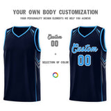 Custom Navy Arrow Graffiti Pattern Sports Uniform Basketball Jersey