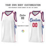 Custom White Arrow Graffiti Pattern Sports Uniform Basketball Jersey