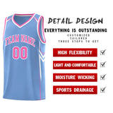 Custom Light Blue Arrow Graffiti Pattern Sports Uniform Basketball Jersey