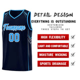 Custom Navy Arrow Graffiti Pattern Sports Uniform Basketball Jersey